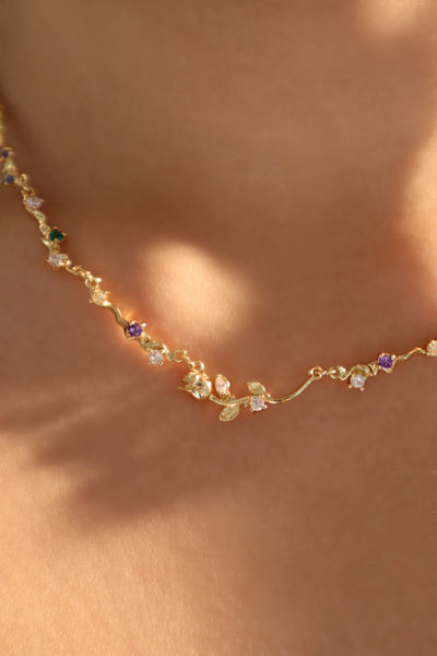 18K Real Gold Plated Rose Garden Necklace – Cutethingscommin