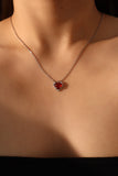 Natural Red Carnelian Heart Necklace