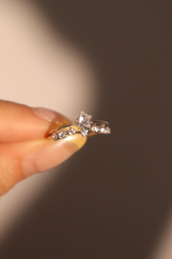 925 Sterling Zilveren Ring met Diamanten Ster