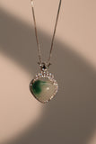 Crown Jade Heart Necklace