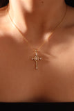 14K Real Gold Plated Heavenly Cross Necklace