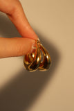 18K Gold Stainless Steel Oval Hoop Earrings