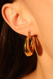 18K Gold Stainless Steel Oval Hoop Earrings