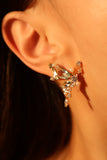 18K Real Gold Plated Blue Gem Butterfly Earrings