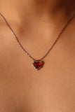 Natural Red Carnelian Heart Necklace