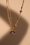 18K Real Gold Plated Gradient Heart Necklace