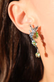 Platinum Plated Green Gem Fairy Earrings