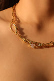18K Real Gold Plated Moonlight Star Drop Necklace