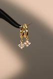 18K Gold Vermeil Lucky Leaf Hoop Earrings