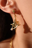18K Real Gold Plated Saturn Star Earrings