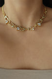 18K Real Gold Plated Diamond Clips Necklace