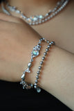 Opal silver balls bracelet