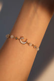 14K Real Gold Plated Moonlight Moon Star Bracelet