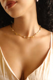 18K Real Gold Plated Multi Pearls Wave Necklace