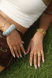 Gold Plated Blue Acrylic Bangle Bracelet