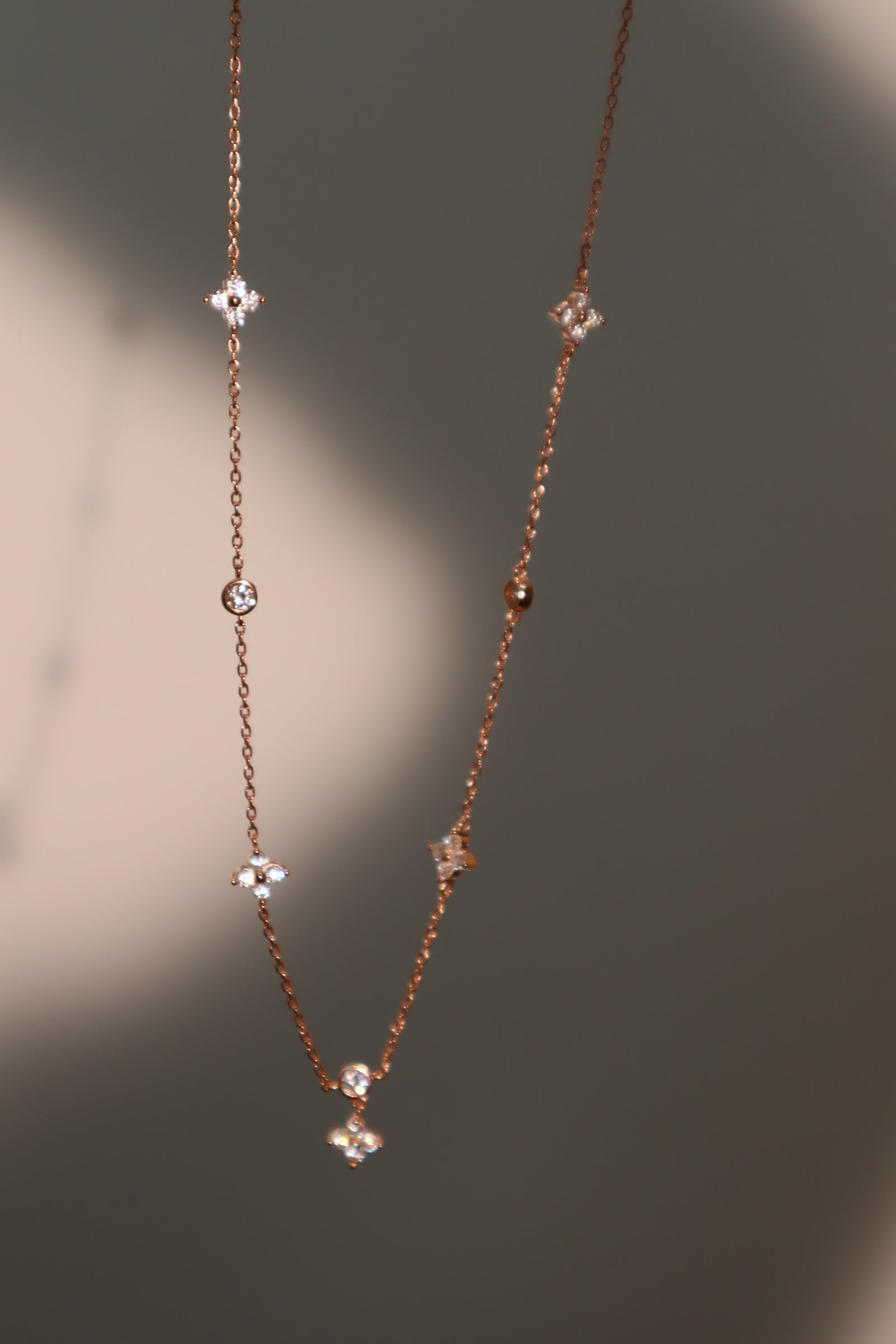 18K Rose Gold Vermeil Multi Lucky Leaf Necklace