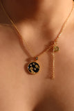 18K Real Gold Plated Galaxy Black Tide Star  Necklace
