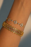 14K Real Gold Plated Diamond Lucky Leaf Bracelet