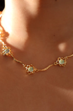 18K Real Gold Plated Multi Opal Necklace (Pre-order)