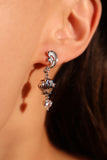 Platinum Plated Dolphin In Waves Earrings