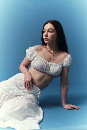 18K Real Gold Plated Red Gem Twist Necklace  (Pre-order)