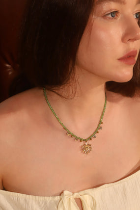 14K Real Gold Plated Sun Garden Necklace