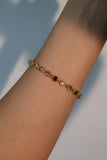 18K Real Gold Plated Multi Color Gemstones Bracelet