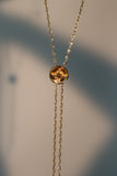 18K Real Gold Plated Polar Star Clock Lariat Necklace