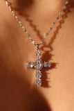 Stainless Steel Diamond Cross Necklace