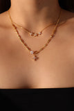 14K Gold Vermeil 3 in 1 Diamond Flake Necklace