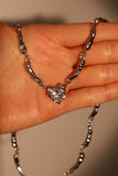 Diamond Heart Wave Necklace