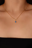 24K Gold Vermeil Blue Opal Droplet Necklace