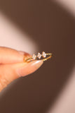 18K Gold Vermeil Multi Diamond Lucky Leaf Ring