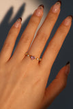 18K Gold Vermeil Pink Gem Heart Ring