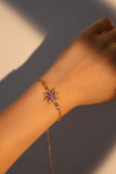 14K Real Gold Plated Purple Opal Sun Bracelet