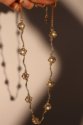 18K Real Gold Plated Multi Opal Necklace (Pre-order)