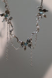 Multi Blue Gem Butterfly Necklace