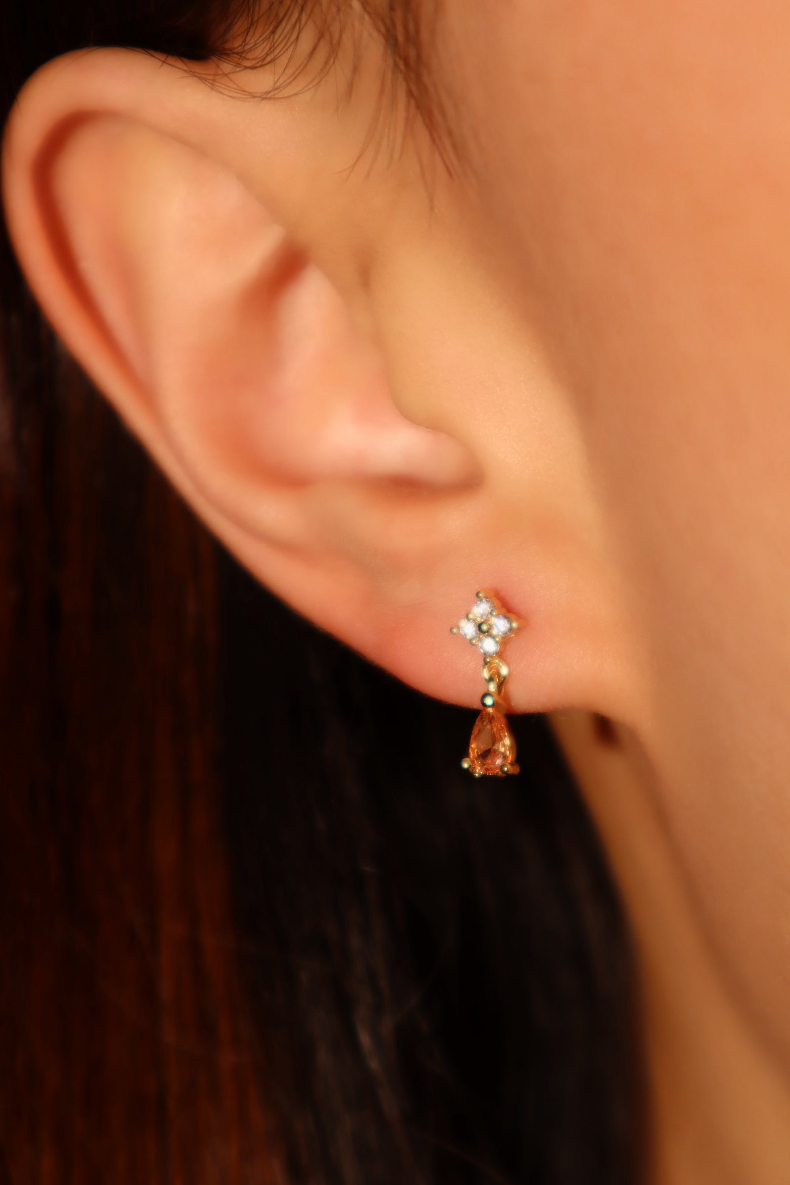 18K Real Gold Plated Lucky Leaf Droplet Earrings – Cutethingscommin