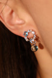 Platinum Plated Mermaid Ocean Hoop Earrings