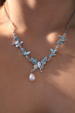 Blue Butterfly Pearls Necklace