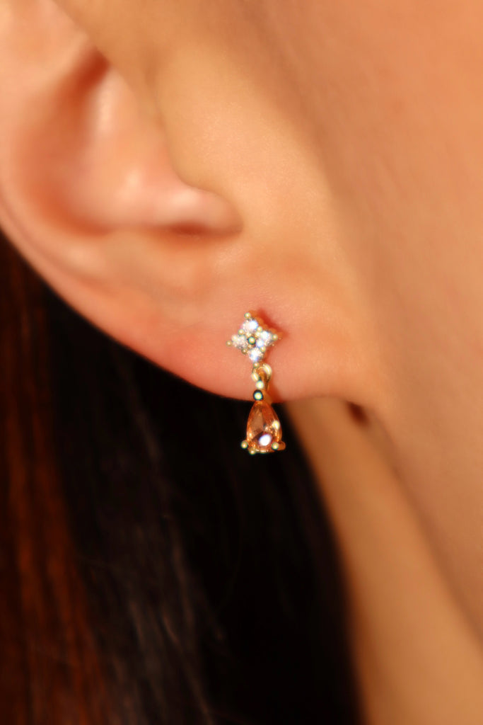 18K Real Gold Plated Lucky Leaf Droplet Earrings – Cutethingscommin