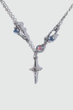 Platinum Plated Moonstones Star Necklace