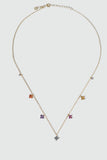 18K Gold Vermeil Color Gem Lucky Leaf Necklace