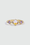 14K Real Gold Plated Gradient Purple Water Drop Ring