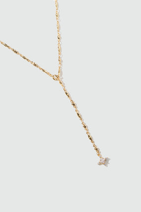 18K Real Gold Plated Diamond Cross Lariat Long Necklace