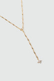 18K Real Gold Plated Diamond Cross Lariat Long Necklace