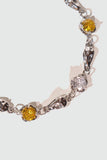 Platinum Plated Citrine Diamond Bracelet