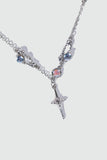Platinum Plated Moonstones Star Necklace