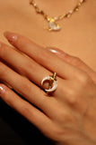 18K Real Gold Plated Aurora Moon Ring