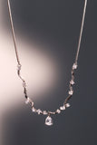 Platinum Plated Diamond Spiral Drop Necklace